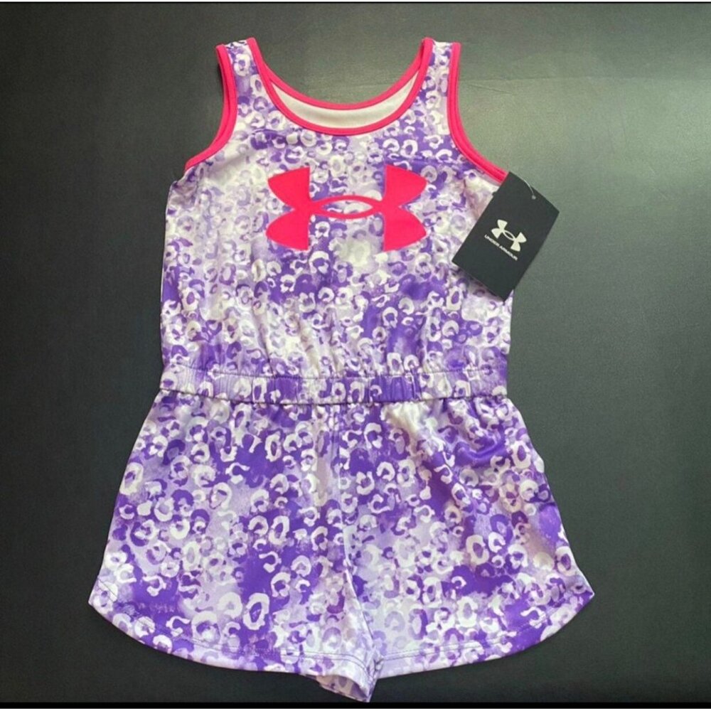NWT Under Armour Leopard Shortie Romper Girls Size 3T